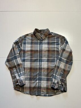 Eddie Bauer Classic Fit Plaid 100% Cotton Long Sleeve Flannel Button Shirt